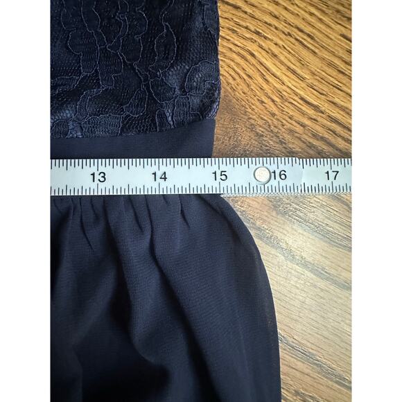 IEFIEL Navy Lace Halter Keyhole Back Full Maxi Skirt Size 14 Formal NWT Dress - Picture 8 of 10